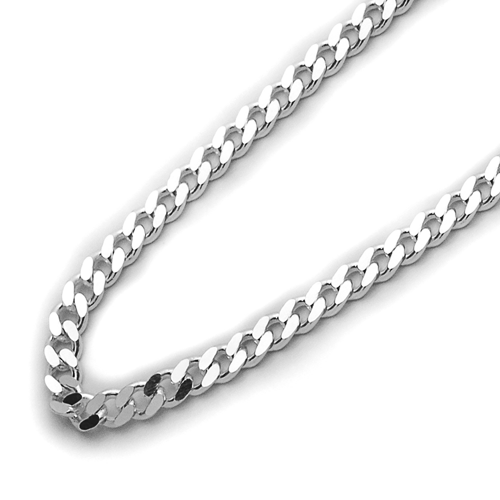 4mm 925 Sterling Silver Italian Solid Curb Link Chain Necklace Made In Italy Ebay 