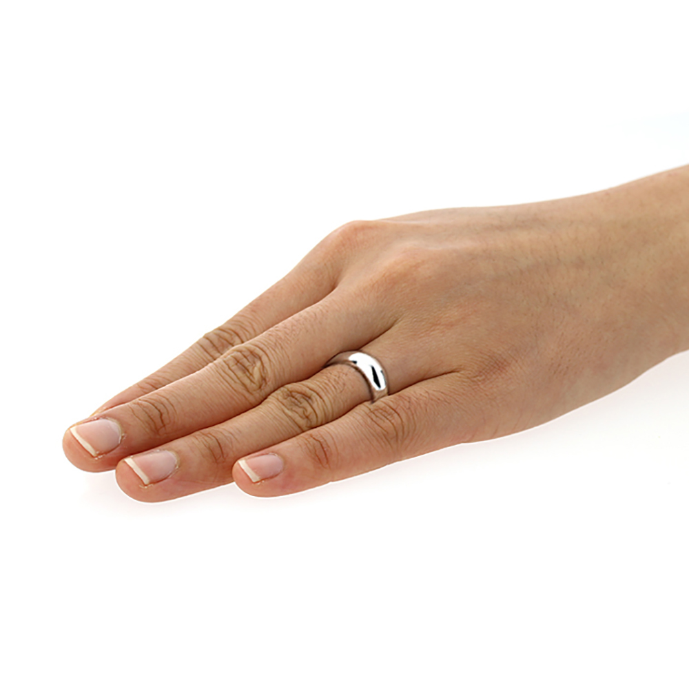 2mm High Domed Wedding Band In 10kt White Gold - Foto 2