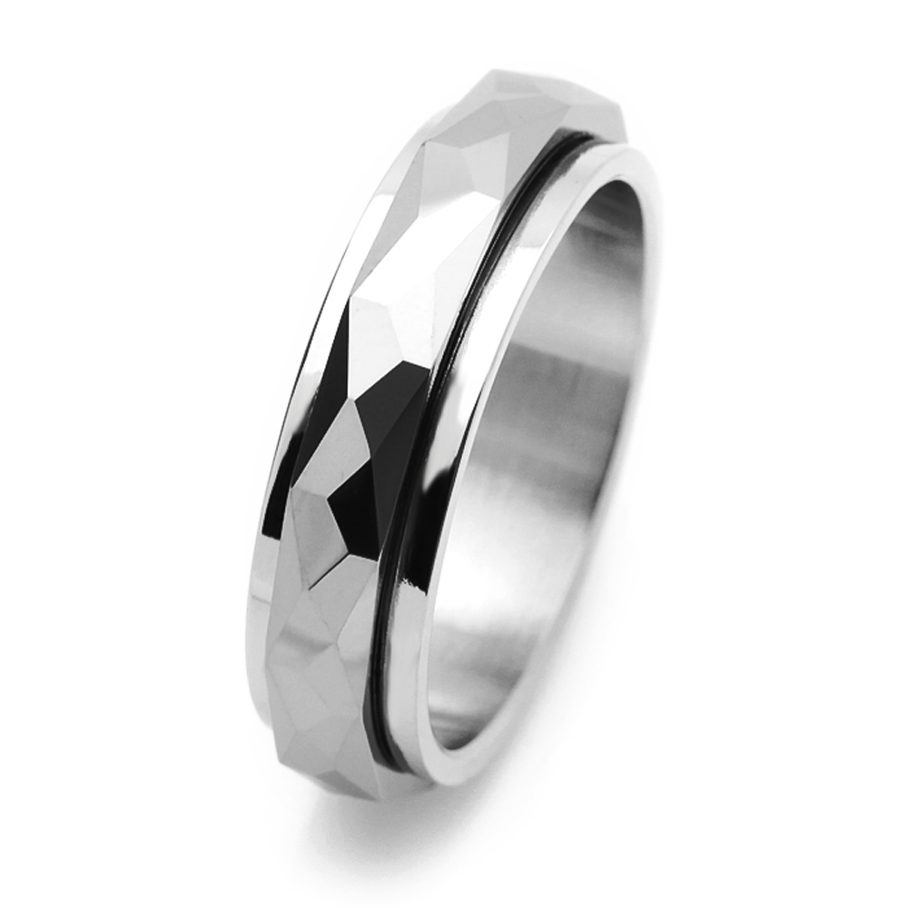 Men 5MM Comfort Fit Tungsten Carbide Wedding Band Faceted