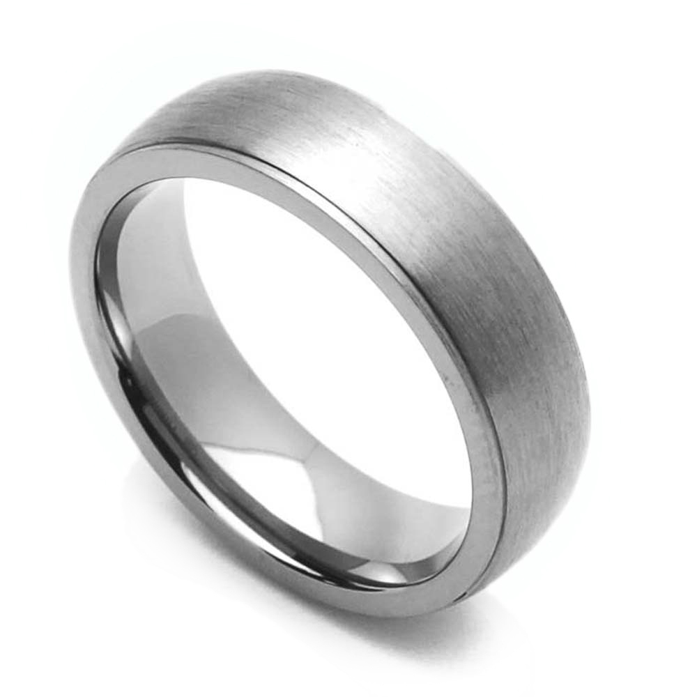 Men 9MM Comfort Fit Titanium Wedding Band Brushed Classic Domed Ring