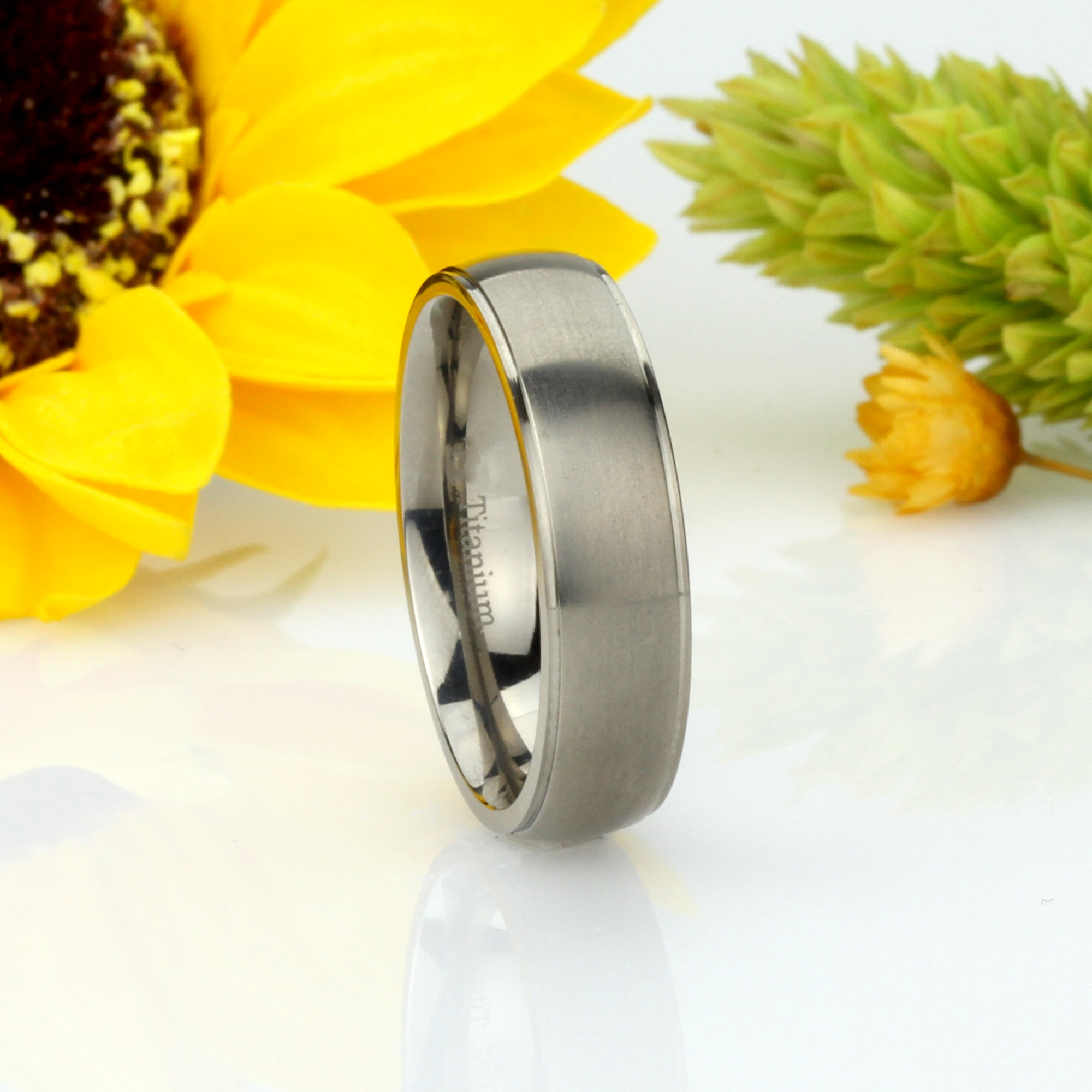 Men 9MM Comfort Fit Titanium Wedding Band Brushed Classic Domed Ring