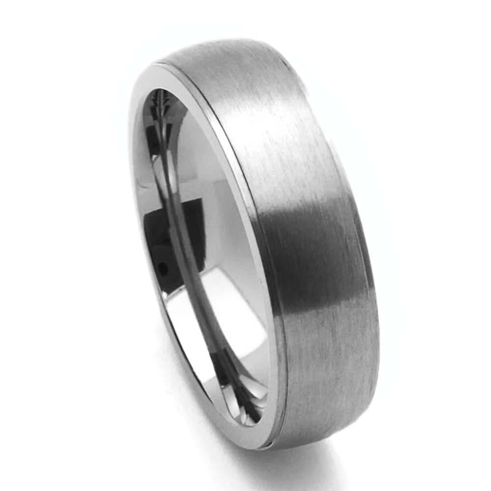 Men 9MM Comfort Fit Titanium Wedding Band Brushed Classic Domed Ring