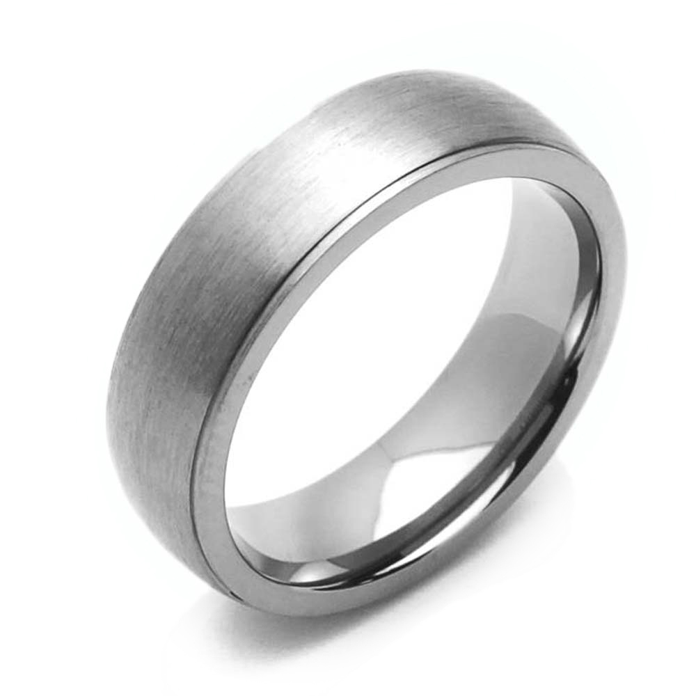 Men 9MM Comfort Fit Titanium Wedding Band Brushed Classic Domed Ring