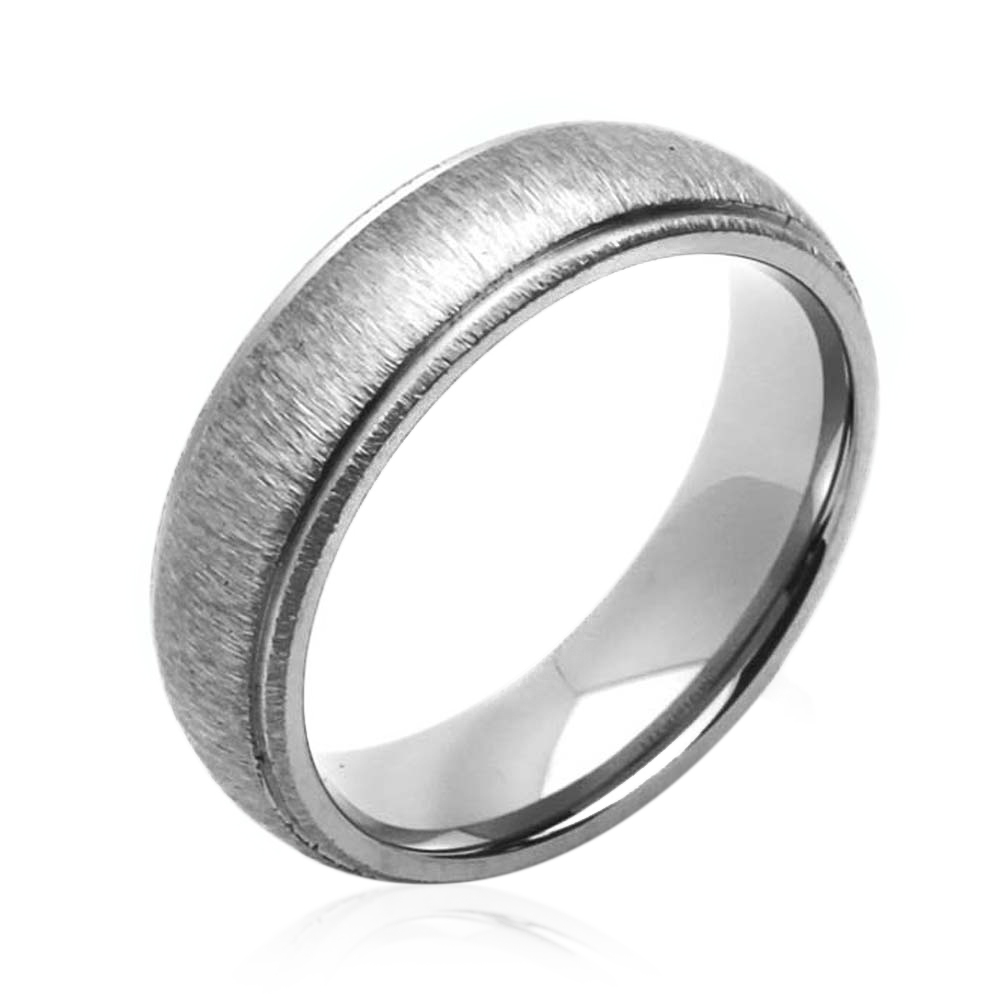 Men 6MM Comfort Fit Titanium Wedding Band Brushed Domed Ring