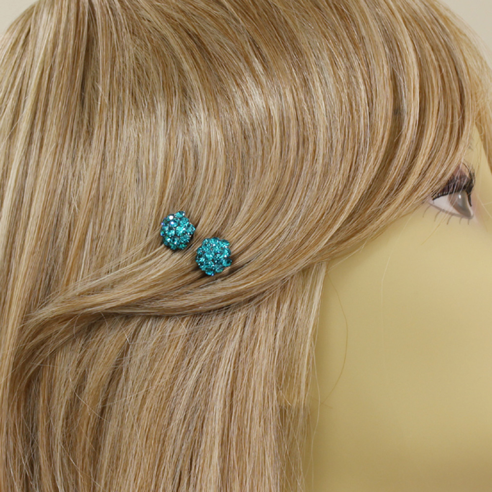 Hand Made Hair Jewelry swarovski crystal Cluster Mini Bridal Hair Comb Set of 2