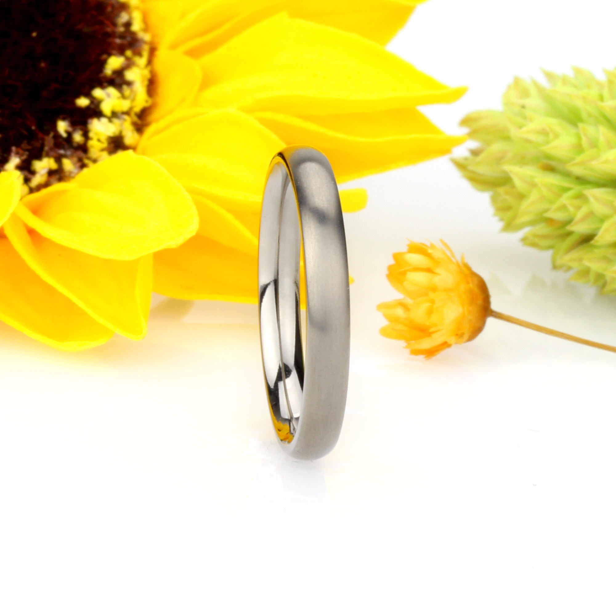 Men Women 3MM Comfort Fit Titanium Wedding Band Classic Domed Ring