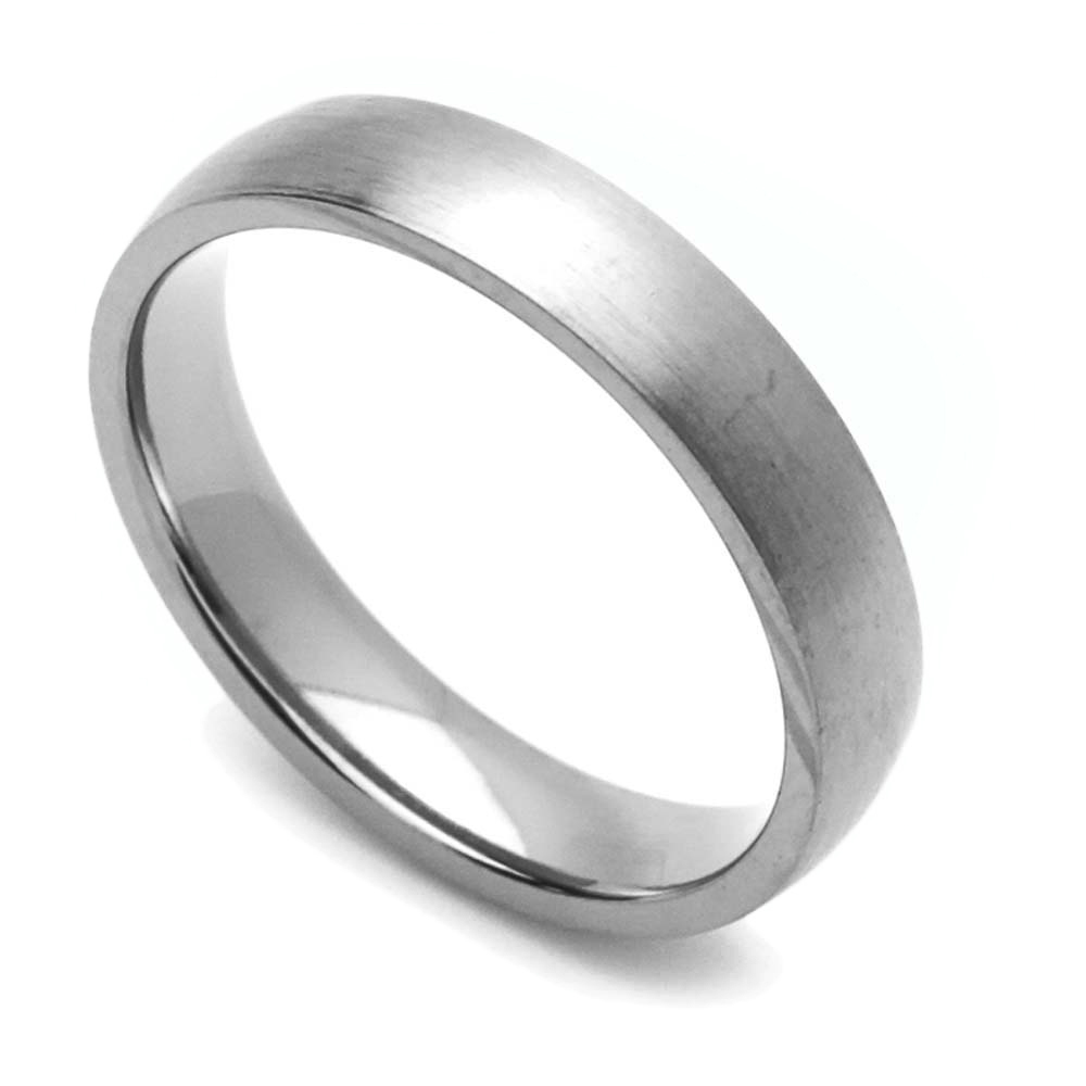 Men Women 4MM Comfort Fit Titanium Wedding Band Classic Domed Ring