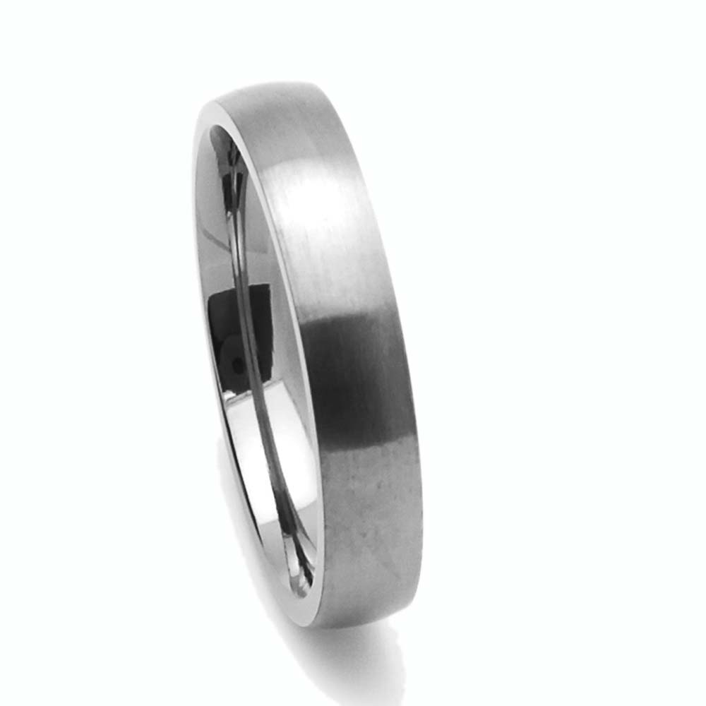 Men Women 4MM Comfort Fit Titanium Wedding Band Classic Domed Ring