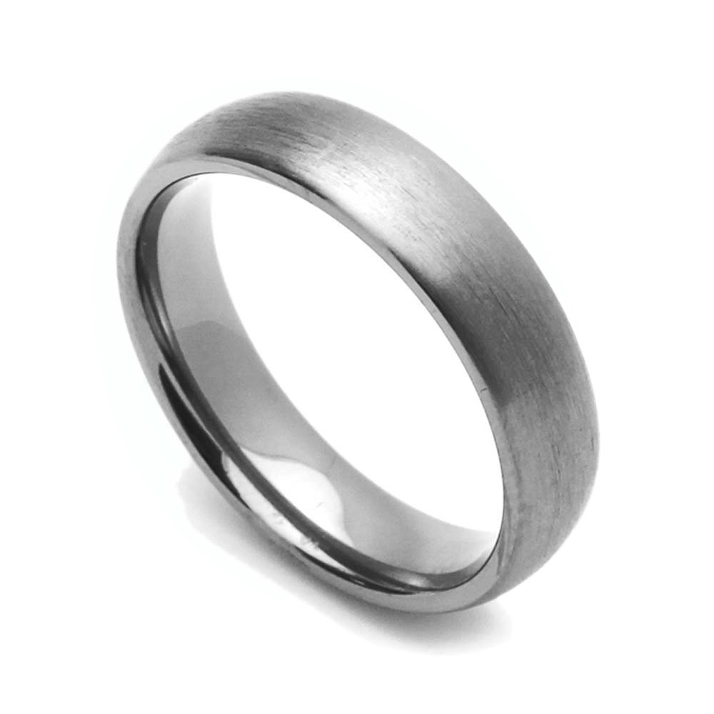 Men Women 5MM Comfort Fit Titanium Wedding Band Classic Domed Ring