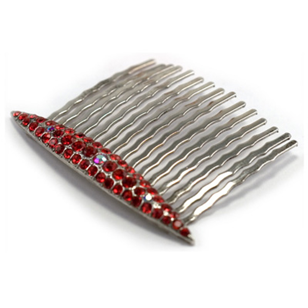 Hand Made Hair Jewelry swarovski crystal Bridal Comb, Red Rhinestone