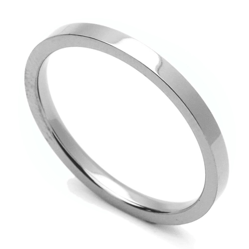 Men 2MM Comfort Fit Titanium Wedding Band Classic Flat Ring