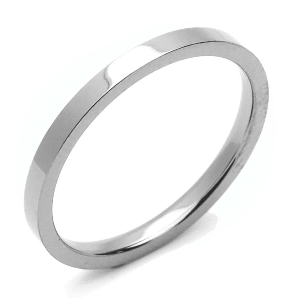 Men 2MM Comfort Fit Titanium Wedding Band Classic Flat Ring