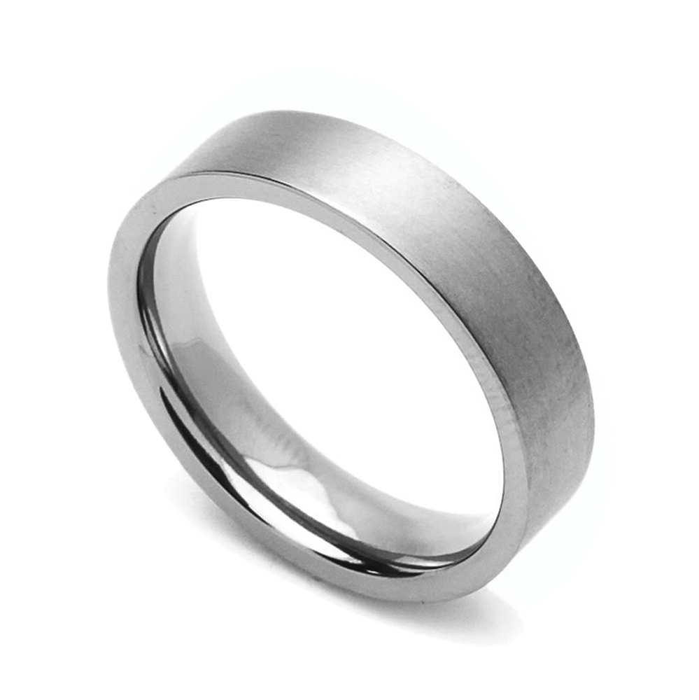 Men Women 5MM Comfort Fit Titanium Wedding Band Classic Flat Ring