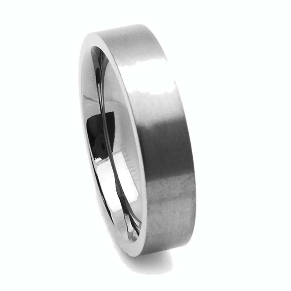 Men Women 5MM Comfort Fit Titanium Wedding Band Classic Flat Ring