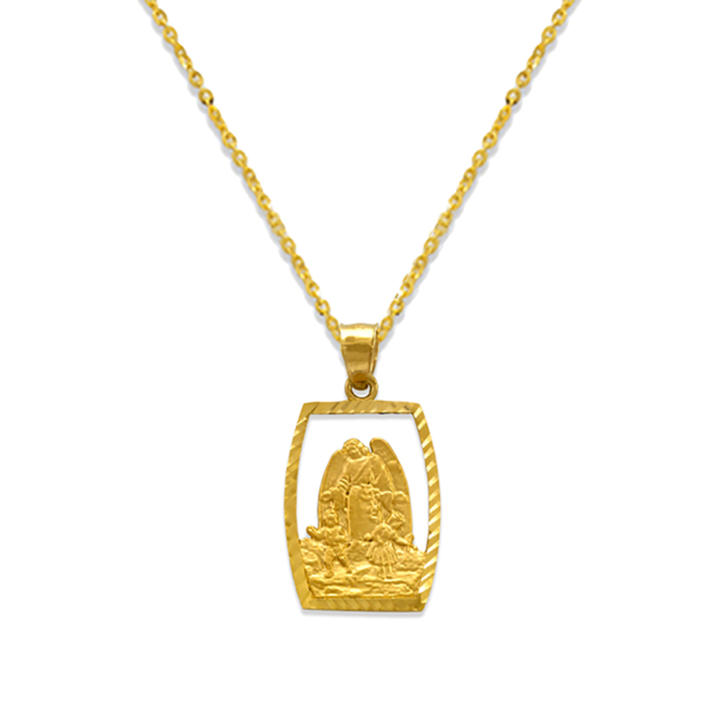 14K Yellow Gold Charm Finish DC Guardian Angel Pendant Necklace | eBay
