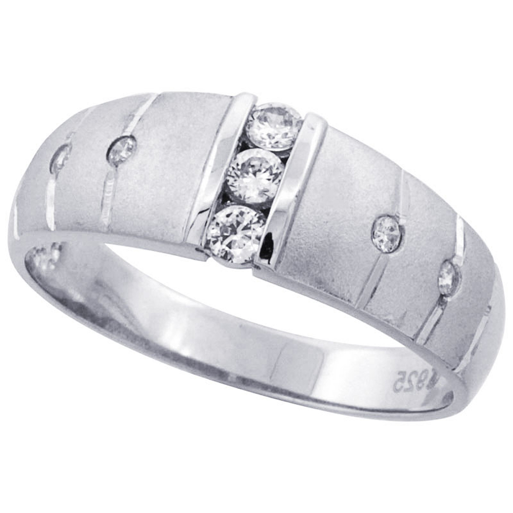 Women 925 Sterling Silver Rhodium Plated, Wedding Band 7.5mm Ring