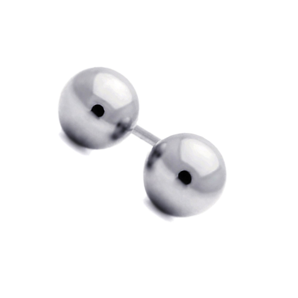 Women 14K White Gold Plain Hollow Gold Ball Stud Earrings, Screwback eBay
