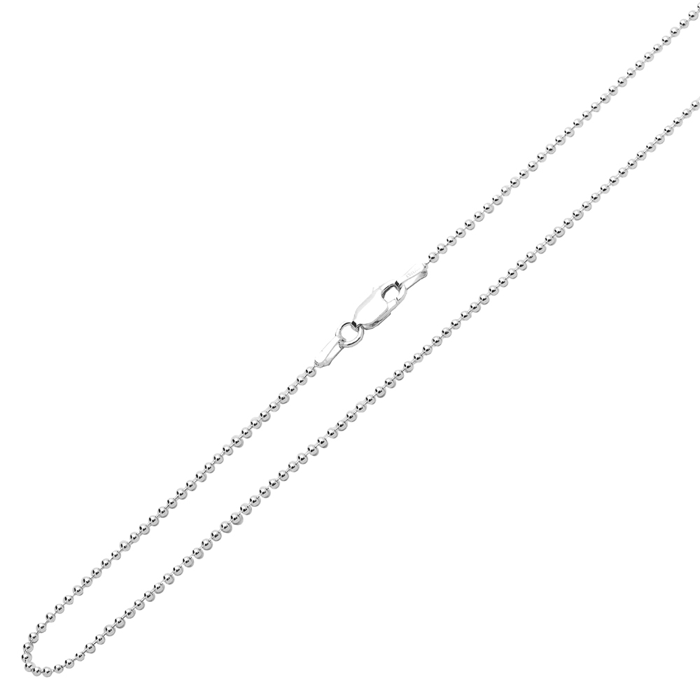 Men & Women 925 Sterling Silver Chain 3mm Italian Ball Bead Chain Necklace