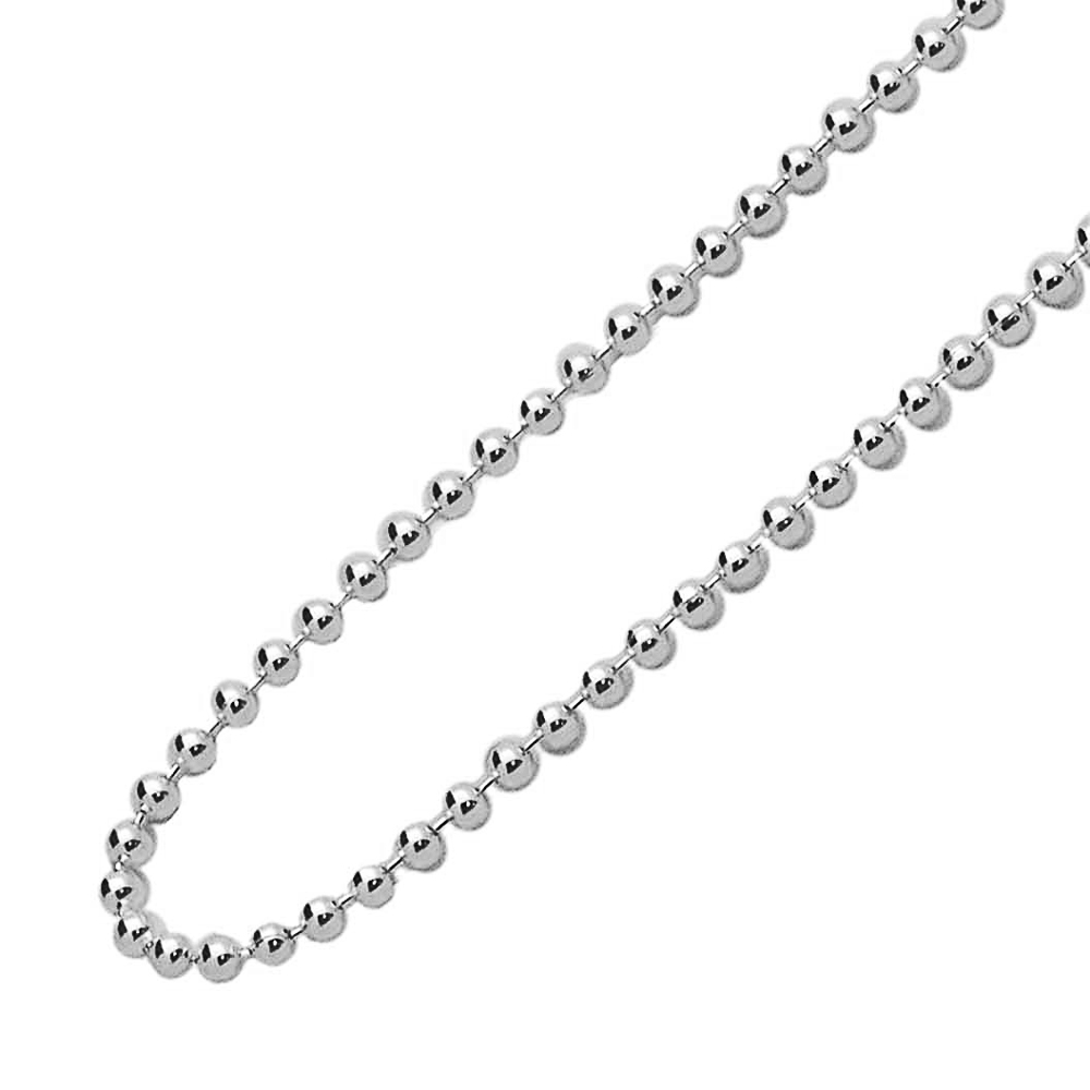 Men & Women 925 Sterling Silver Chain 3mm Italian Ball Bead Chain Necklace