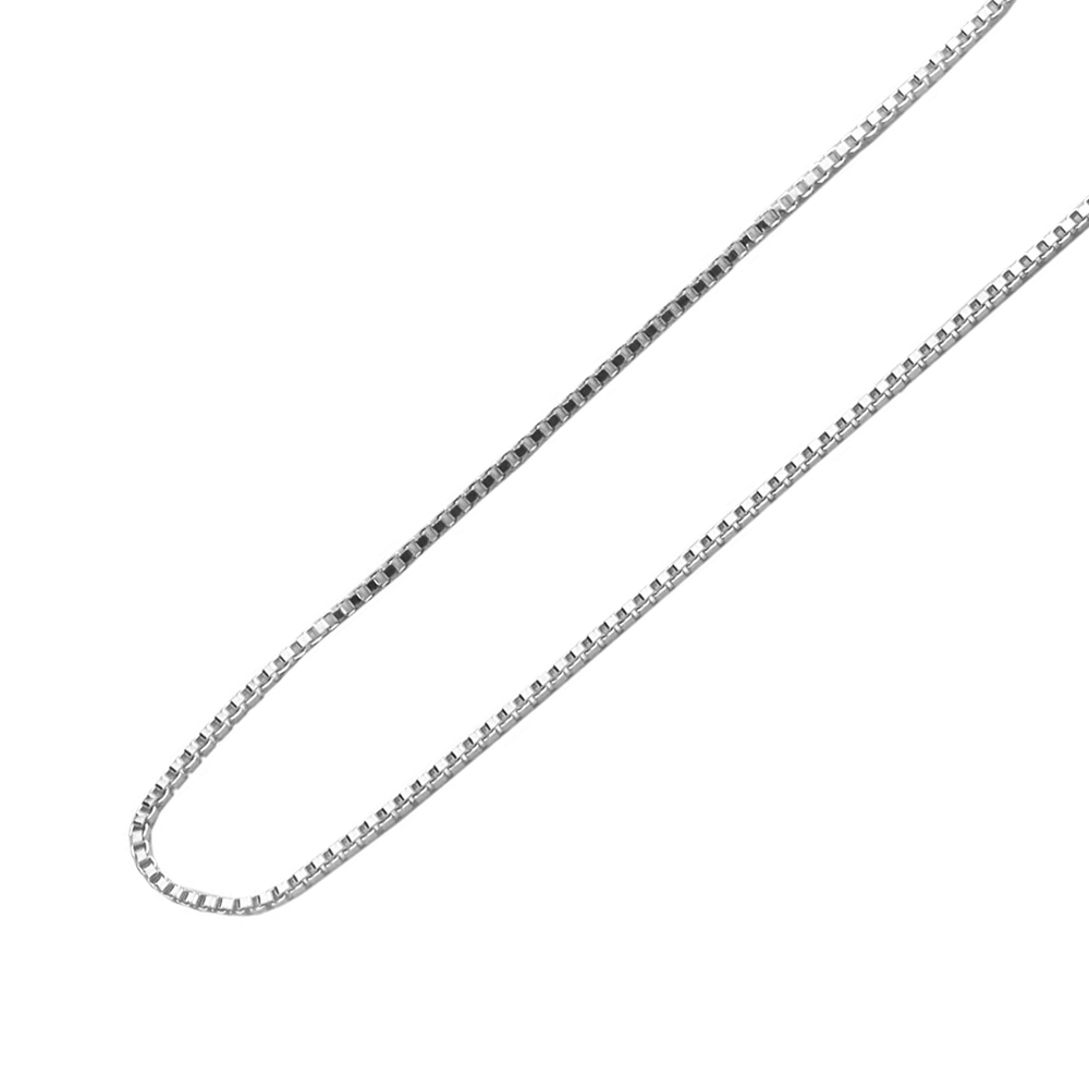 Men 0.8mm 925 Silver Italian Box Chain Necklace made in italy gift box 22 inch