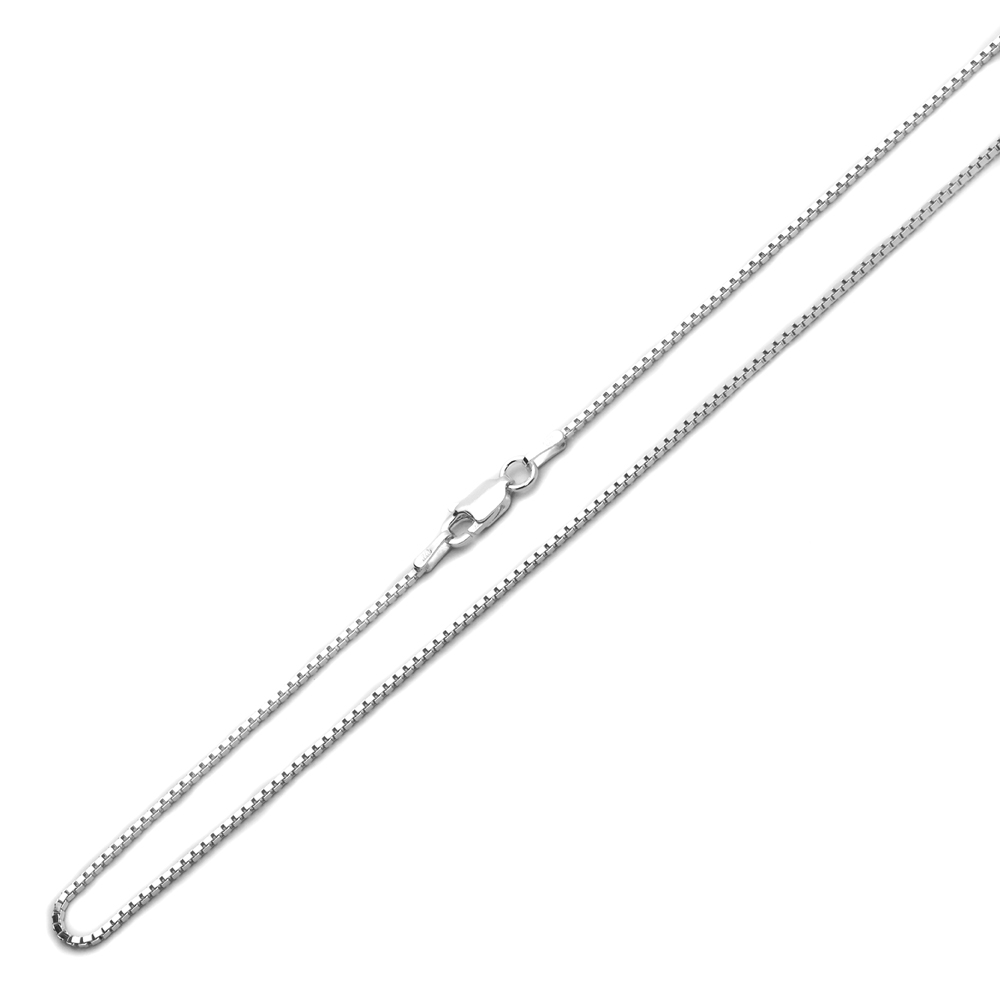Pure 1.2mm 925 Sterling Silver Italian Box Chain Necklace made in italy gift box