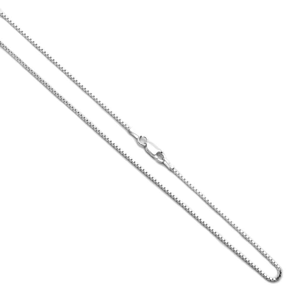 Men 1.2mm 925 Sterling Silver Italian Box Chain Necklace made in italy