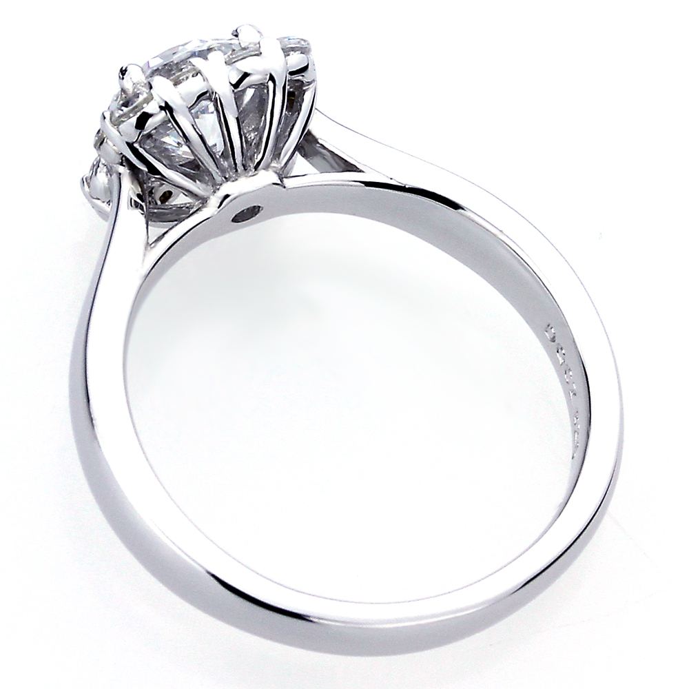 7mm Platinum Plated Silver 1.25ct CZ Side Stone Deco Wedding Engagement Ring