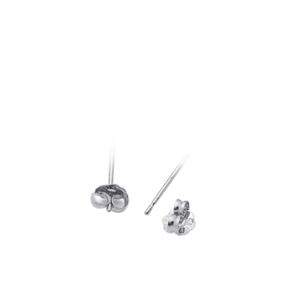 14K White Gold Round Cut Cubic Zirconia Basket Setting Solitaire Stud Earrings