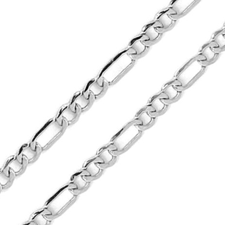 7mm 925 Sterling Silver Italian Solid Figaro Link Chain Necklace made in italy