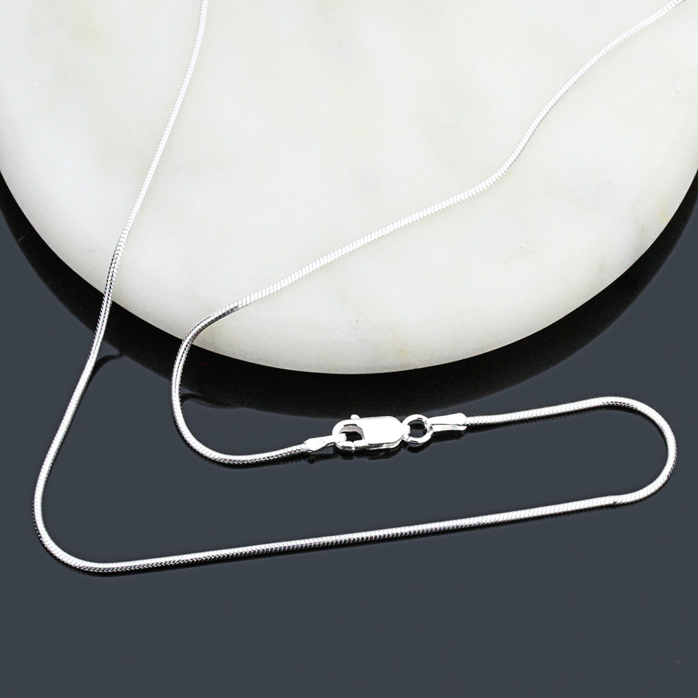 1.2mm 925 Sterling Silver Italian Round Snake Chain Necklace made in italy