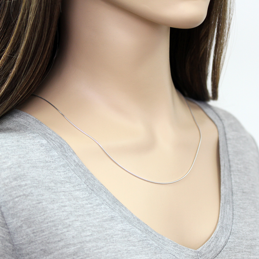 1.2mm 925 Sterling Silver Italian Round Snake Chain Necklace made in italy