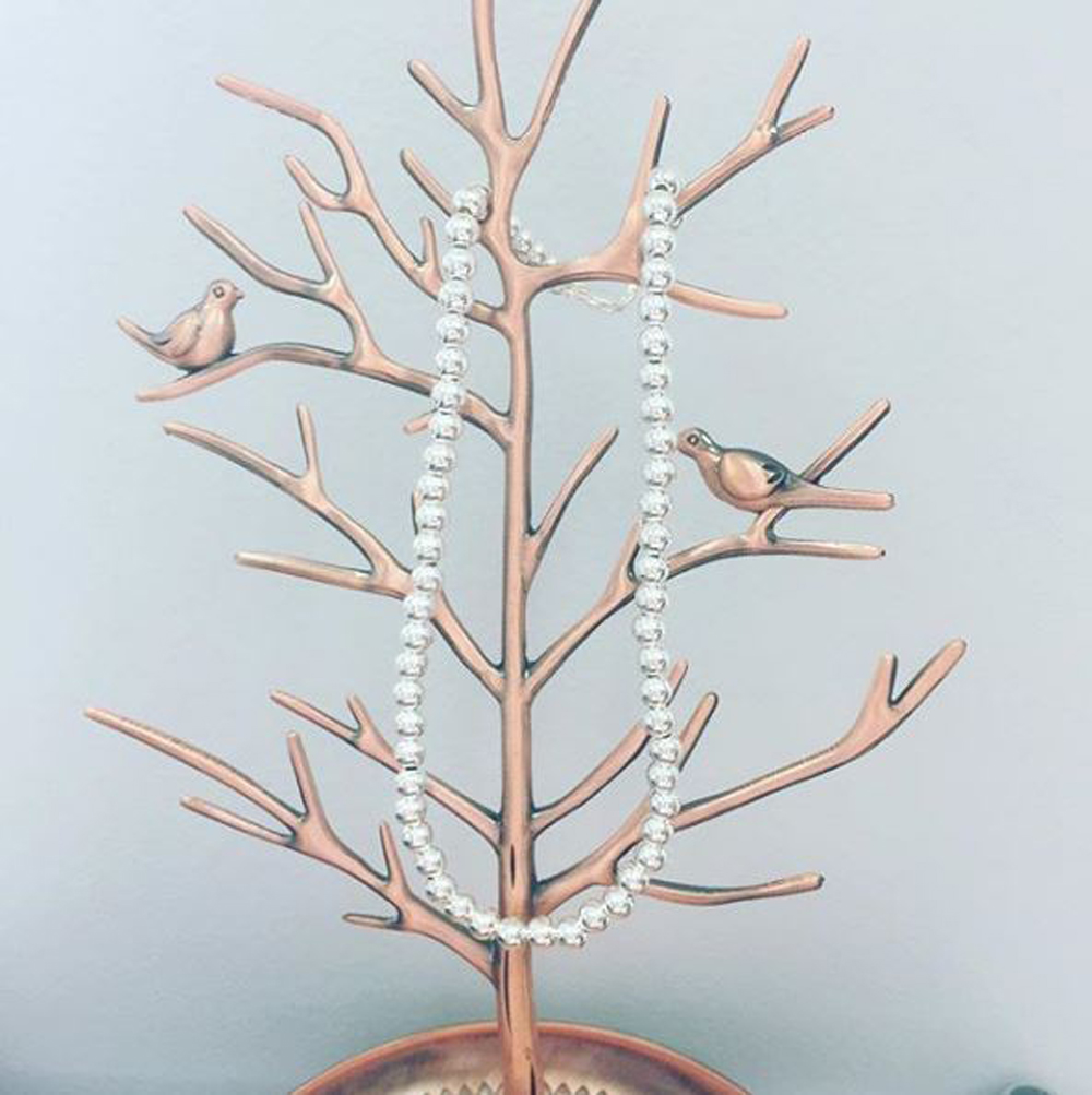 Women 6mm 925 Sterling Silver Italian Hollow Bead Chain Necklace made in italy