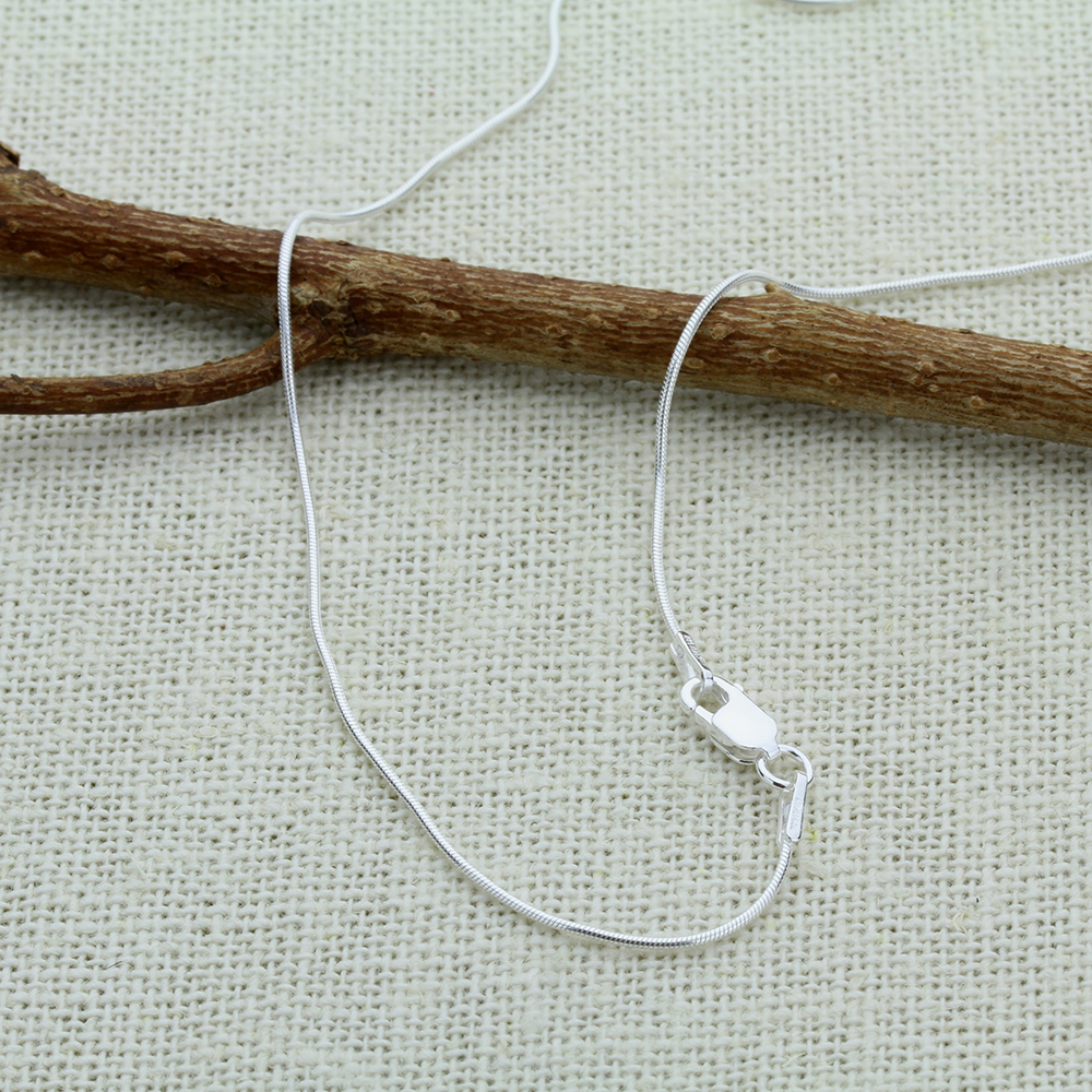 Pure 0.8mm 925 Sterling Silver Italian Round Snake Chain Necklace made in italy