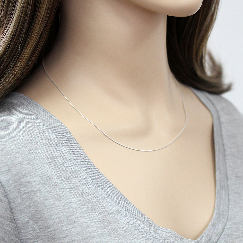 Pure 0.8mm 925 Sterling Silver Italian Round Snake Chain Necklace made in italy