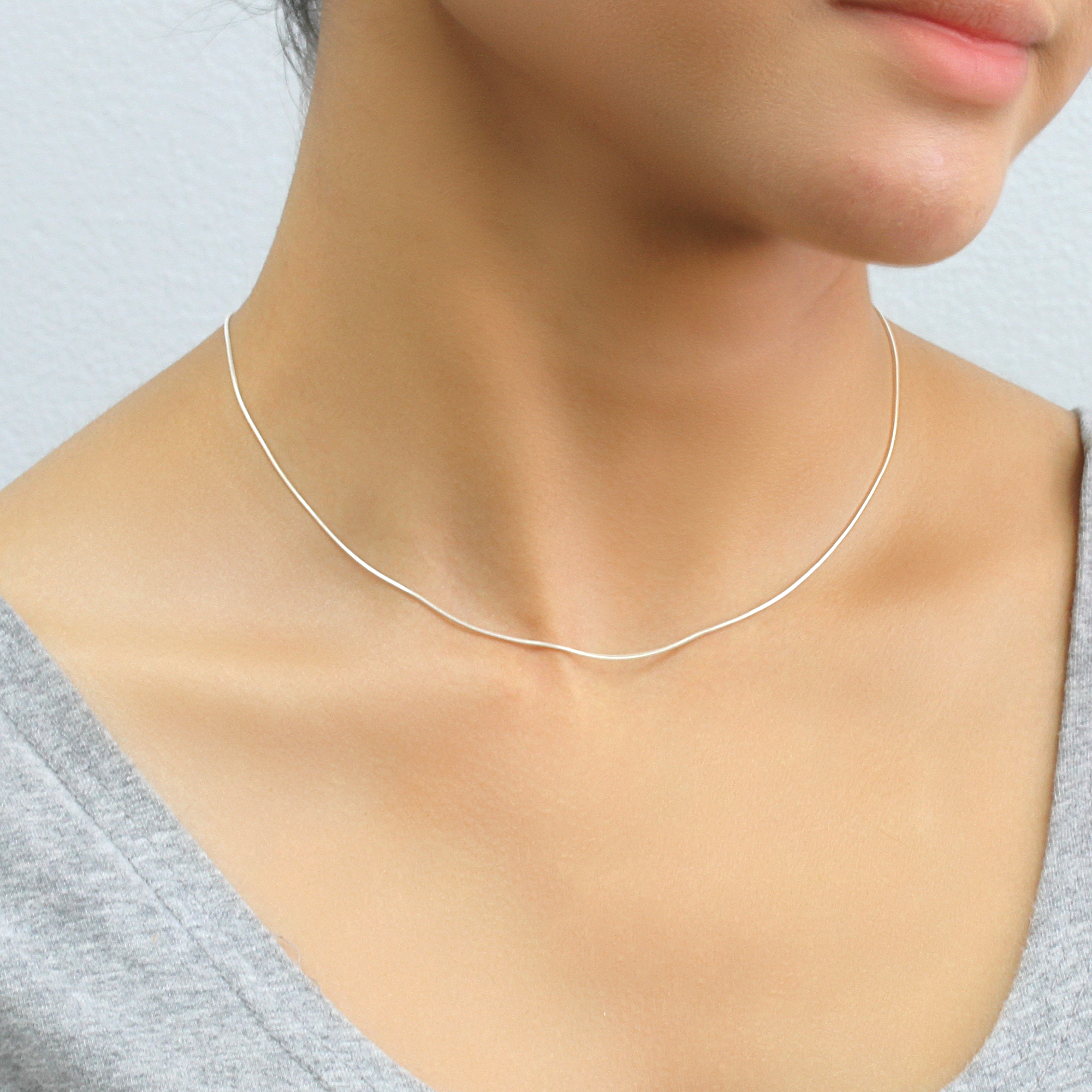 Pure 0.8mm 925 Sterling Silver Italian Round Snake Chain Necklace made in italy