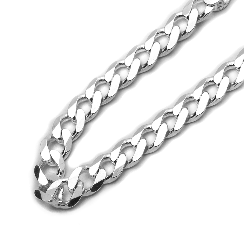 Mens 7mm 925 Sterling Silver Necklaces Italian Solid Curb Chain made in italy
