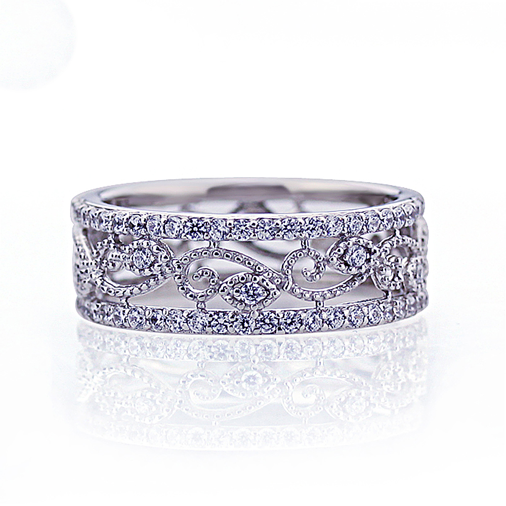 Platinum cz store eternity bands