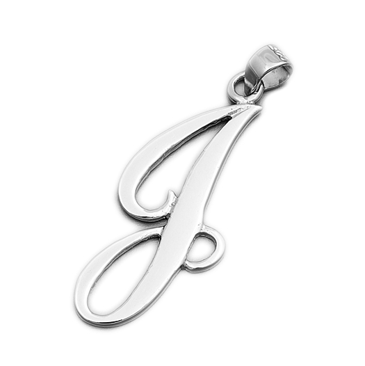 925 Sterling Silver Script Initial Pendant Alphabet J Letter (exclude chain)