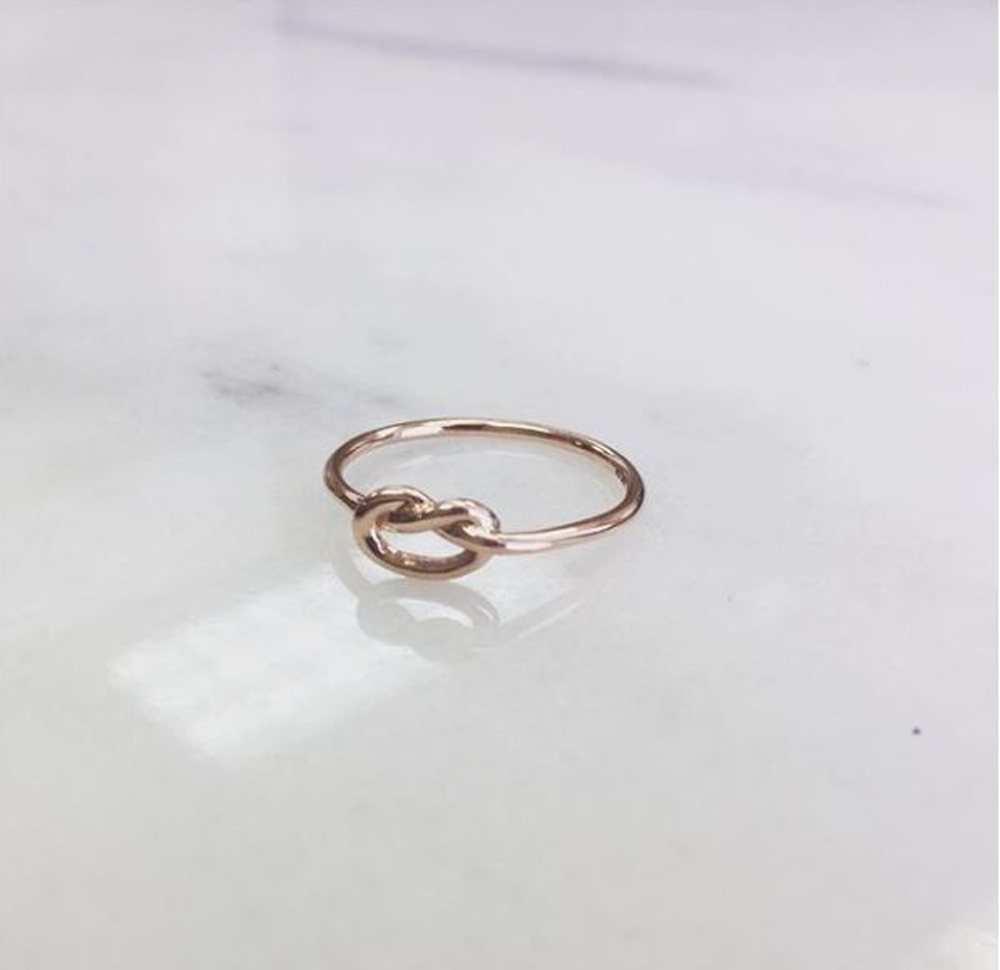 Women 5mm 14K Rose Gold Wedding Ring Plain Gold Celtic Love Knot Promise Ring