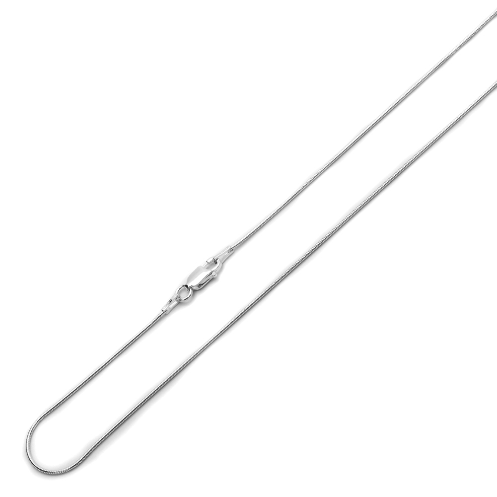 Pure 0.8mm 925 Sterling Silver Italian Round Snake Chain Necklace made in italy