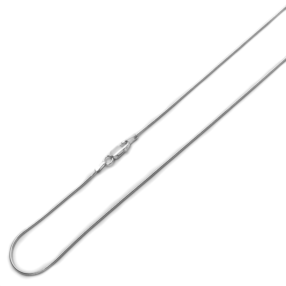 1.1mm 925 Sterling Silver Italian Round Snake Chain Necklace made in italy