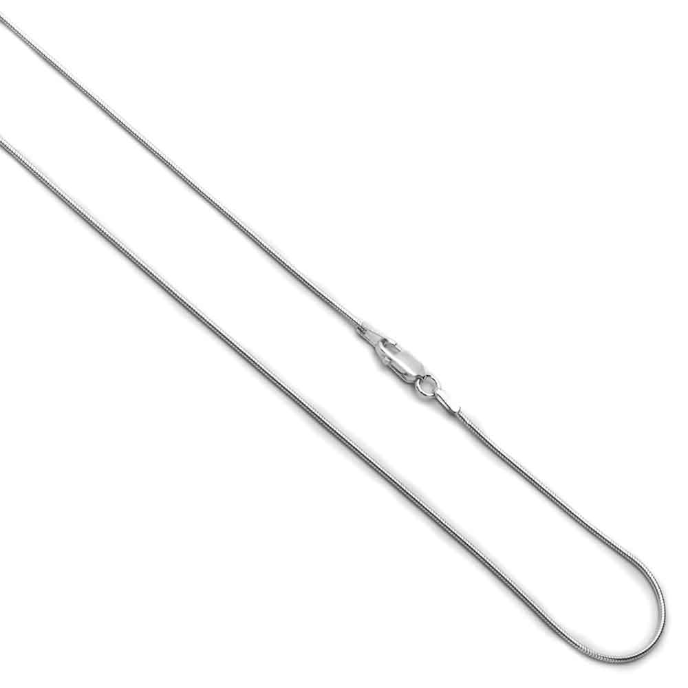 1.1mm 925 Sterling Silver Italian Round Snake Chain Necklace made in italy