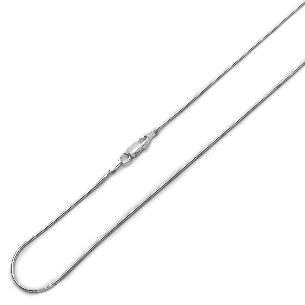 1.2mm 925 Sterling Silver Italian Round Snake Chain Necklace made in italy