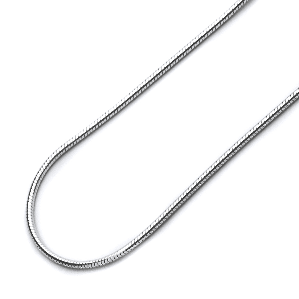 1.2mm 925 Sterling Silver Italian Round Snake Chain Necklace made in italy