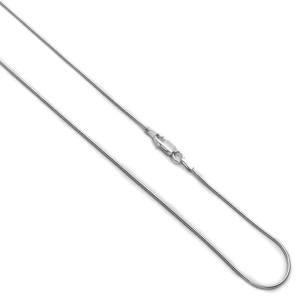 1.2mm 925 Sterling Silver Italian Round Snake Chain Necklace made in italy
