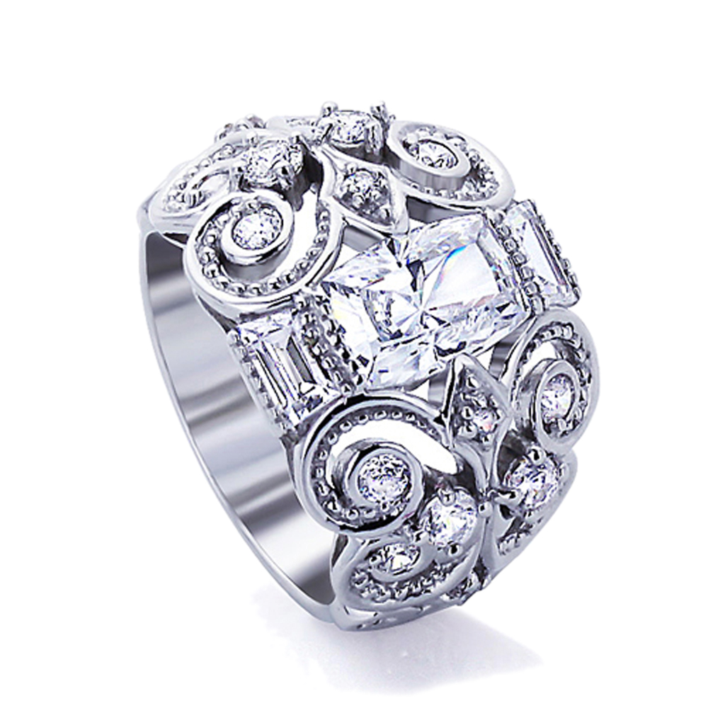 Women Sterling Silver 2ct Special Cut CZ Celtic Design