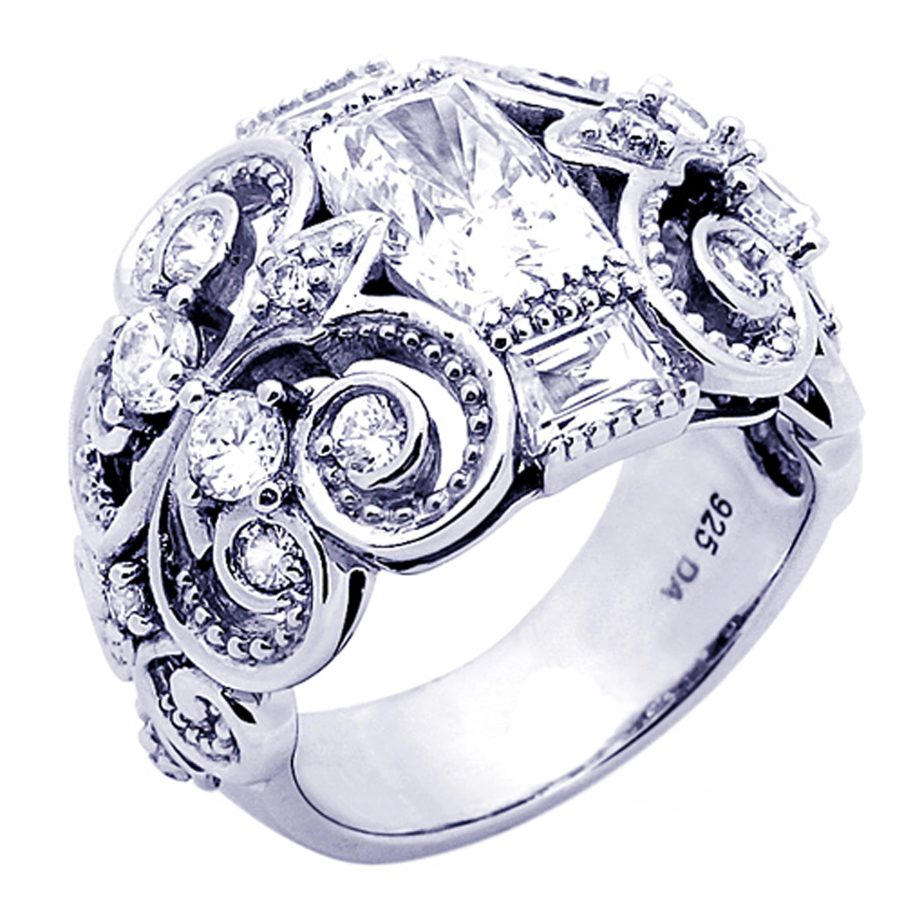 Women Sterling Silver 2ct Special Cut CZ Celtic Design