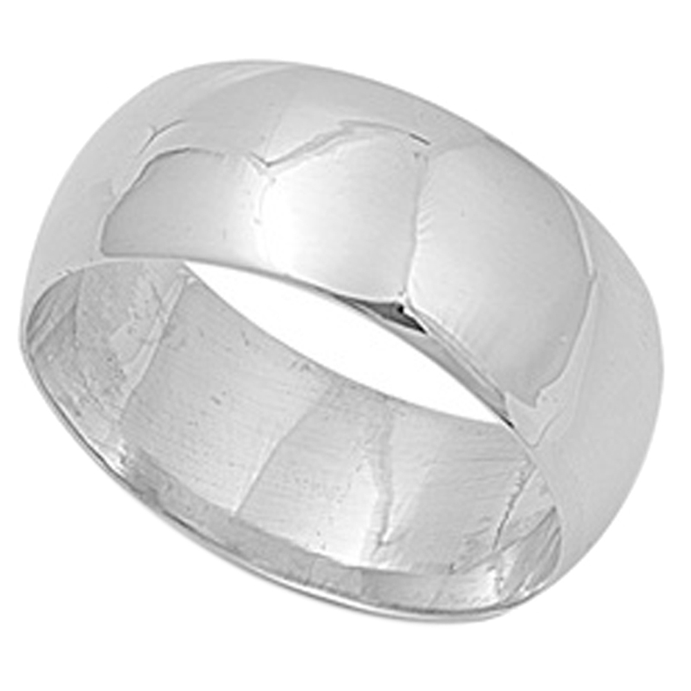 Men Women Sterling Silver Wedding Ring Classic Domed Plain