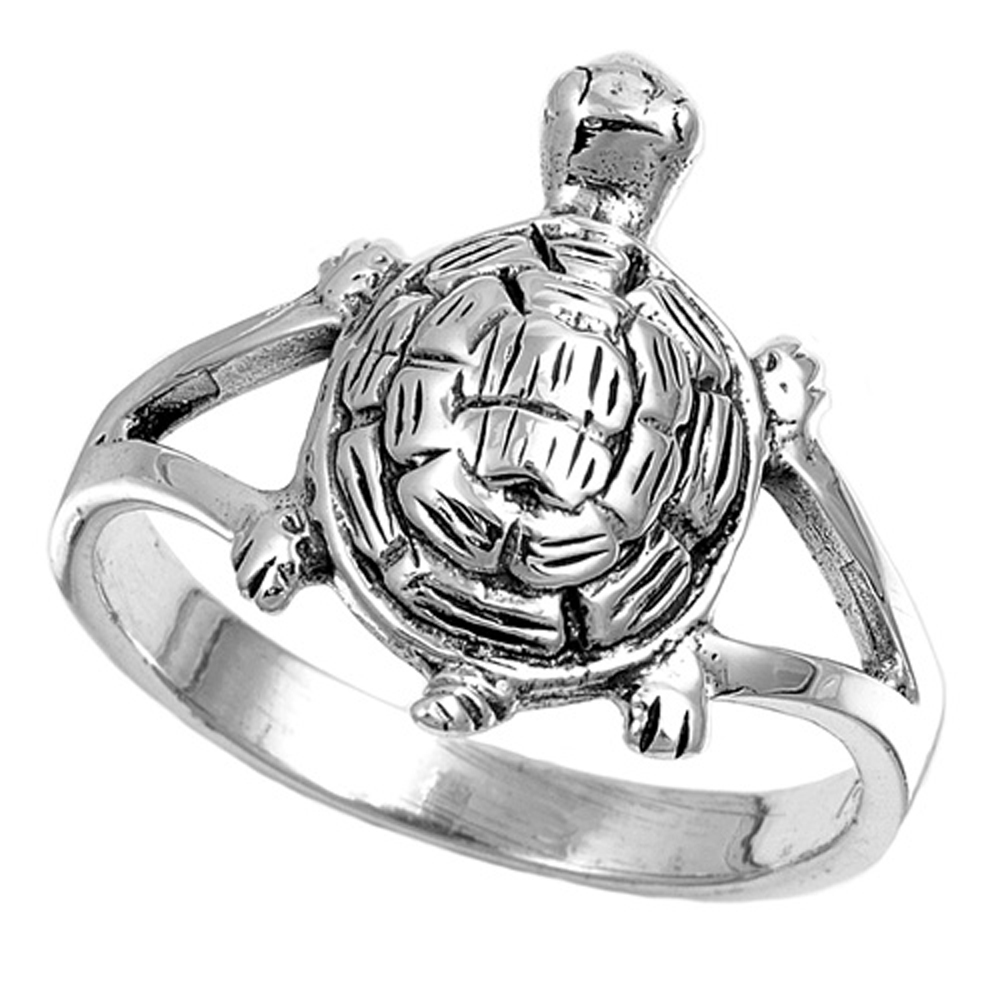 Women Sterling Silver Turtle Ring 7mm / Free Gift Box | eBay