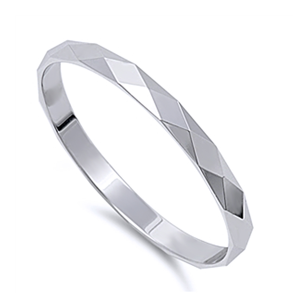 Men Women Sterling Silver Womens Wedding Ring Diamond Cut
